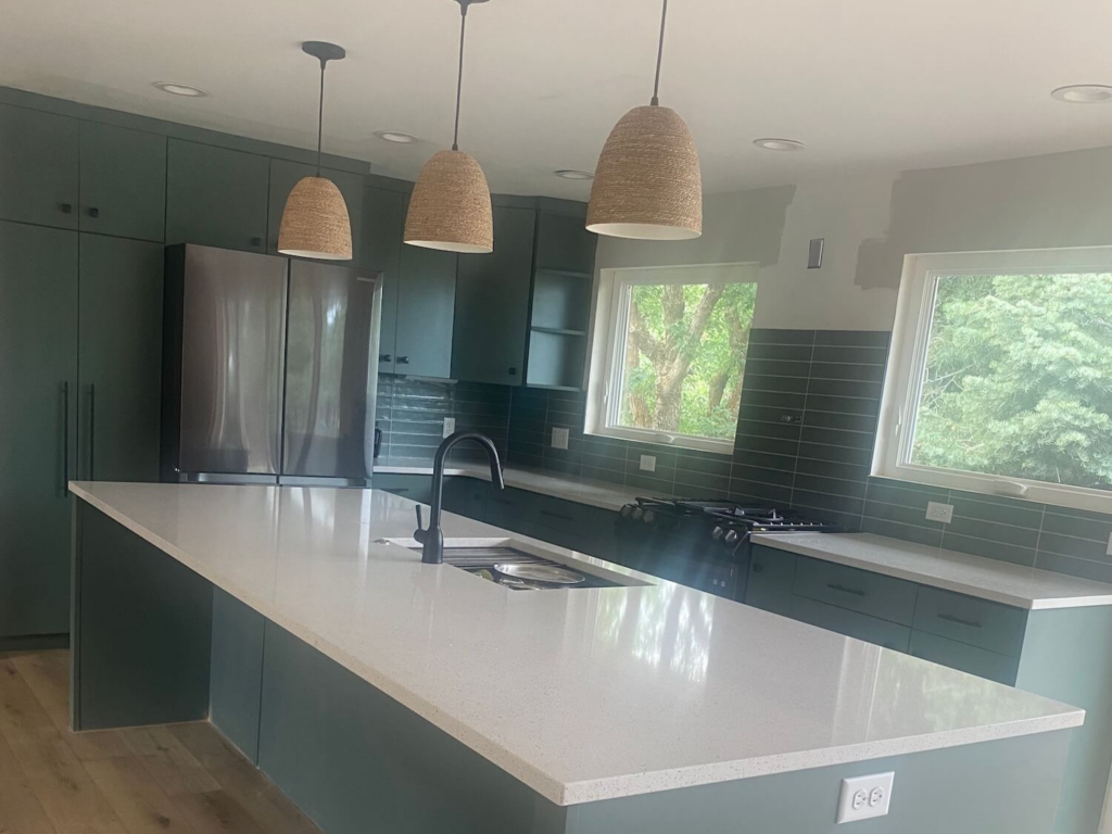 green cabinets after replacement