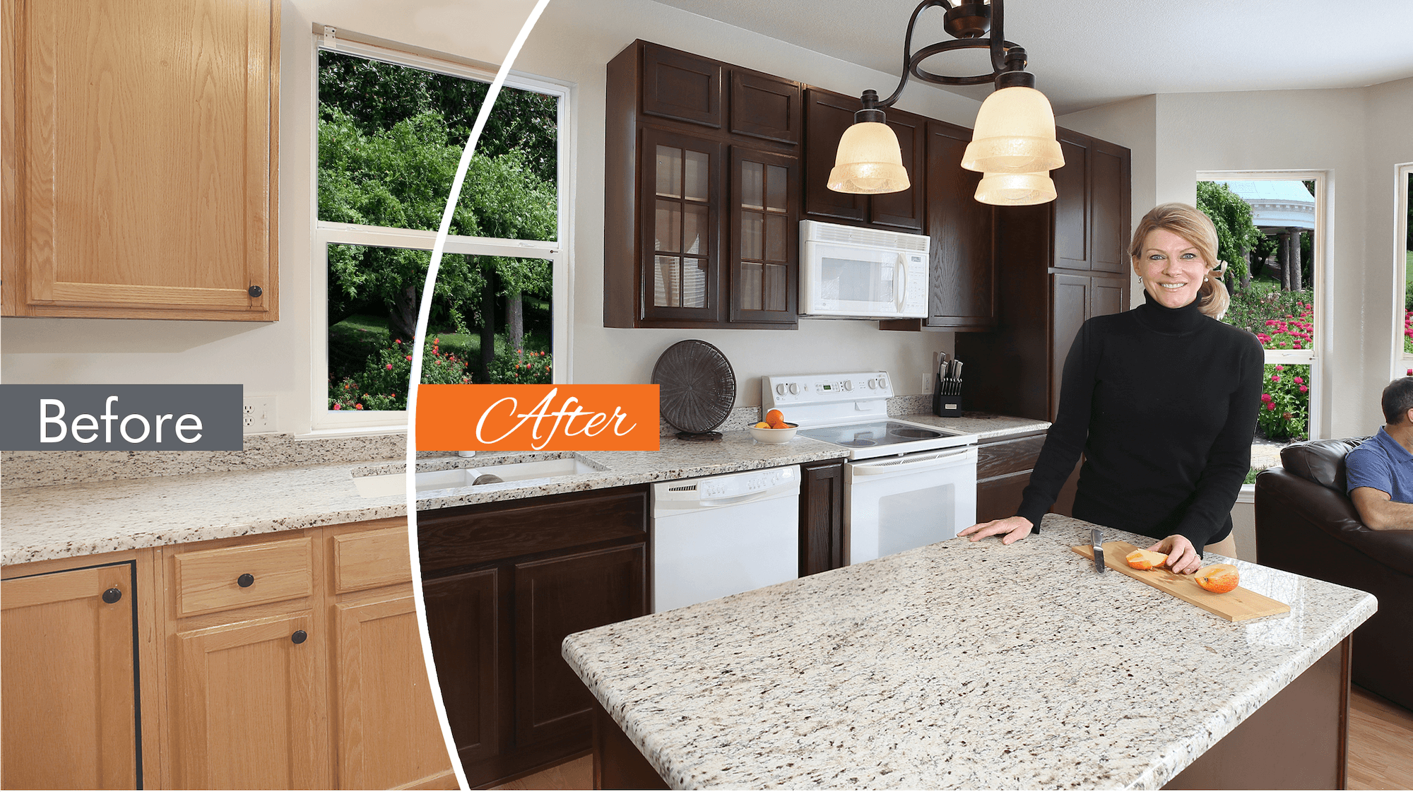 Beautiful White Kitchen before and after cabinet painting in Kiawah Island