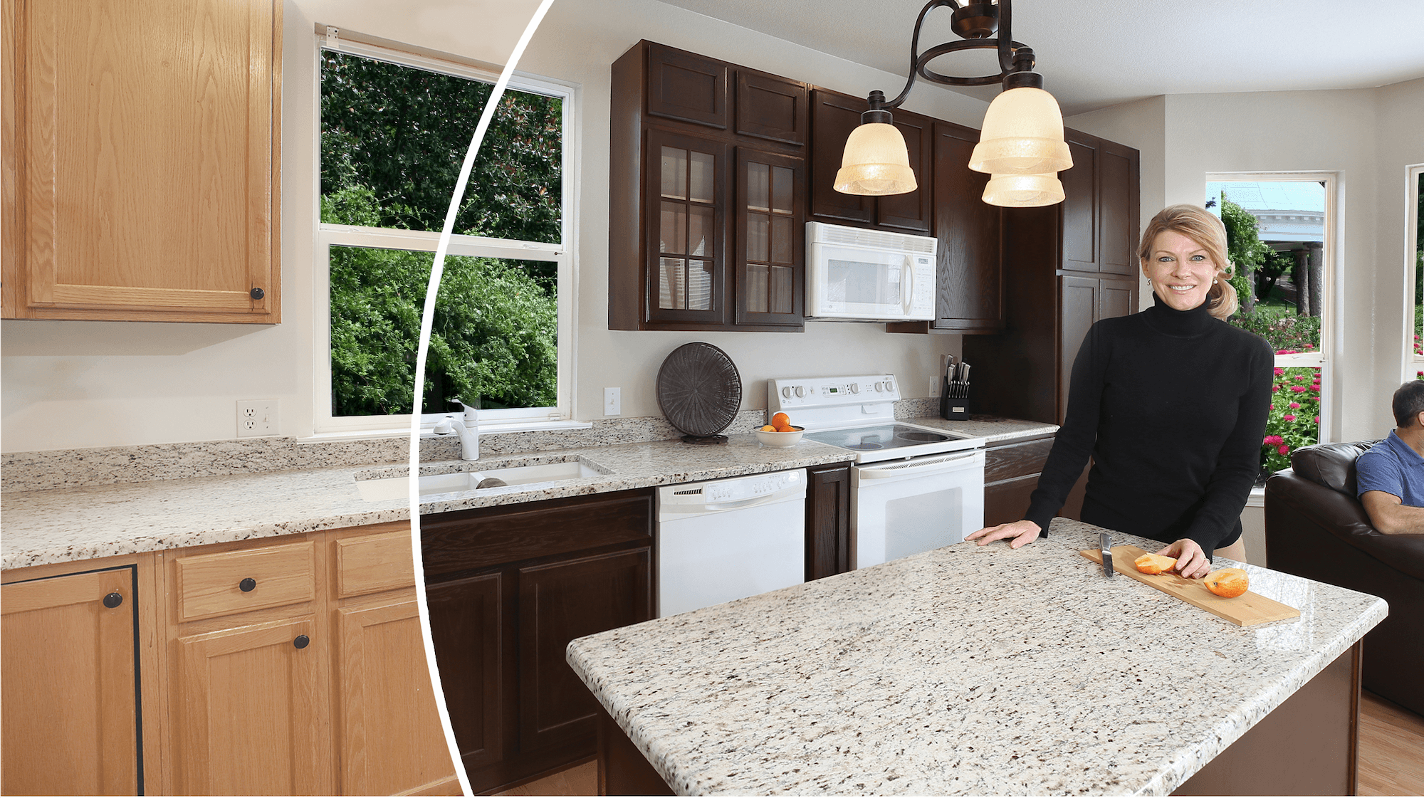 before and after cabinet painting in rockland