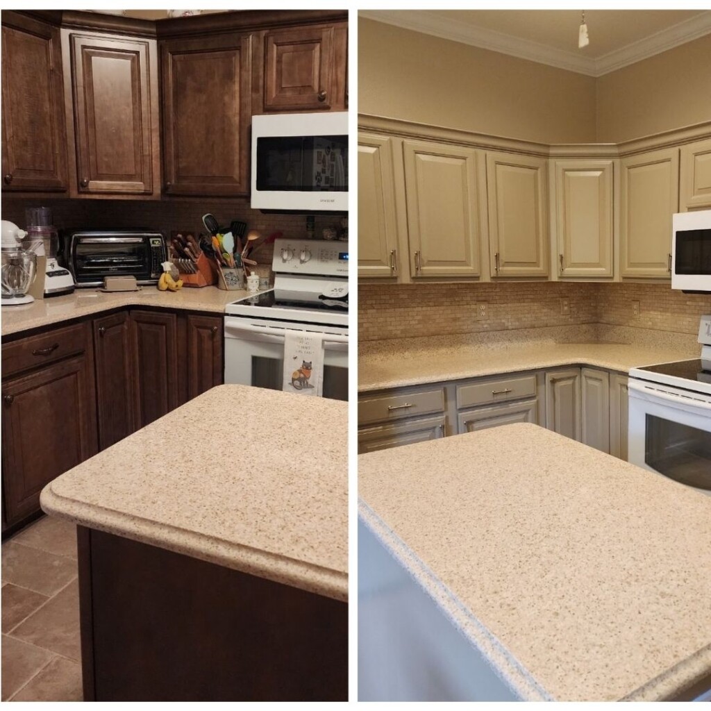 before and after cabinet painting