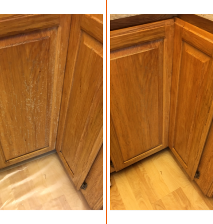 before and after of a cabinet renewal in Farifield, CA