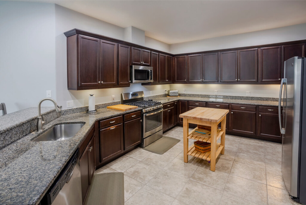 N-Hance Wood Refinishing of Northeast New Jersey brown kitchen cabinets before cabinet door replacement