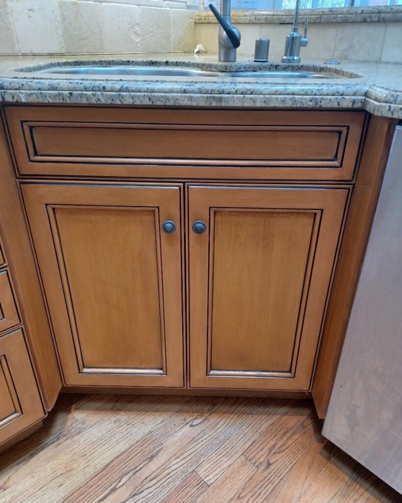 after refinishing cabinet