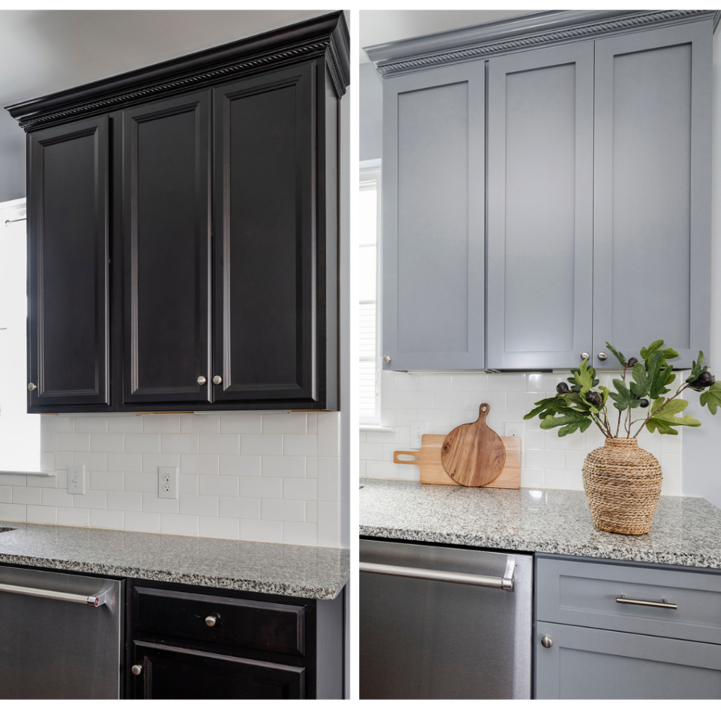 before and after cabinet painting