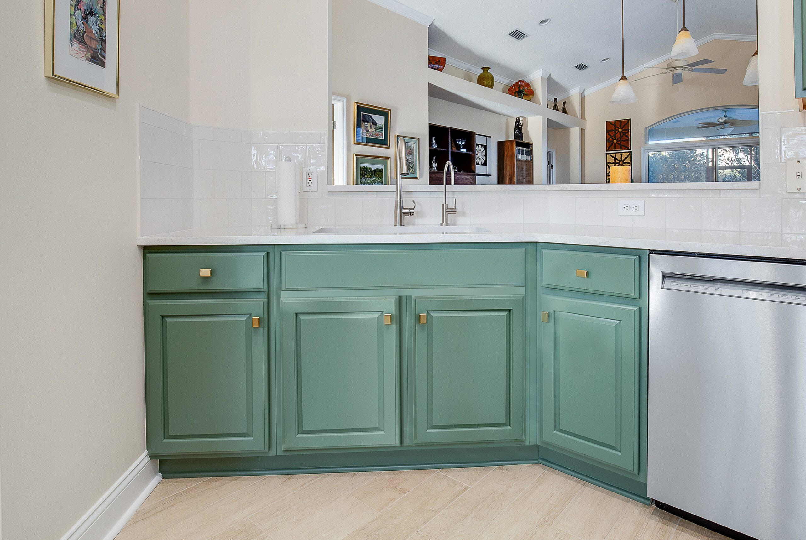 mint green cabinet painting in holly springs ga