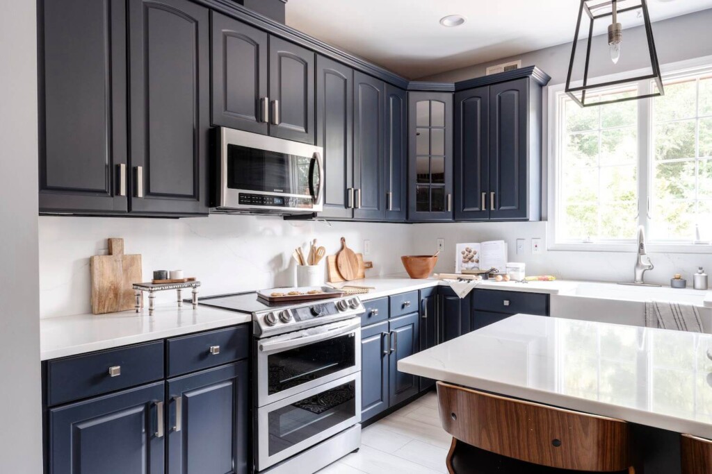 kitchen with raised panel style cabinet doors