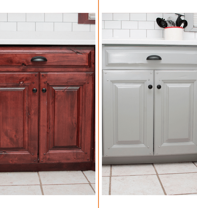before and after cabinet painting in woodstock ga