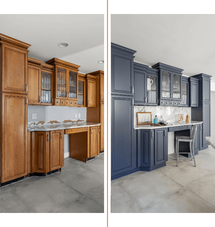 before and after cabinet painting in centerville ut