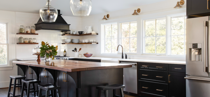 Top Hat Black Kitchen Cabinets