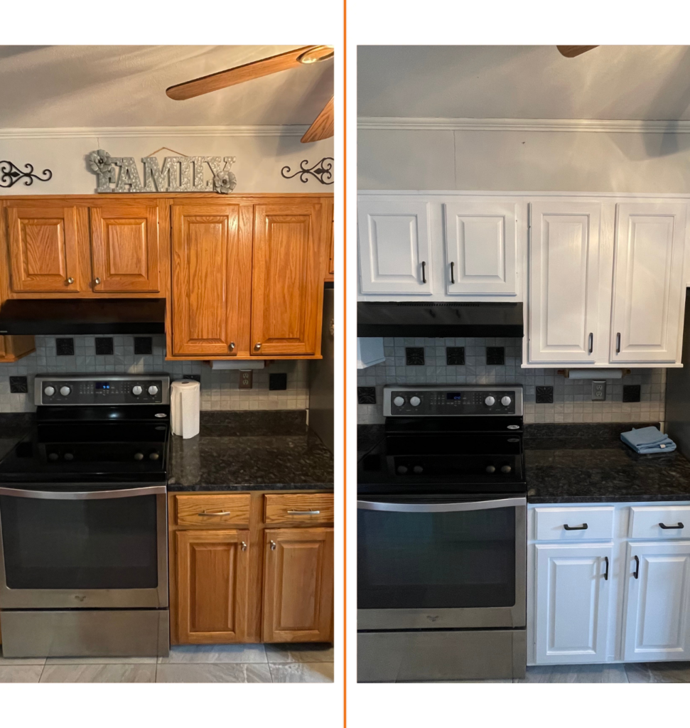 before and after cabinet painting