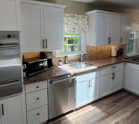 kitchen cabinet painting in natural light
