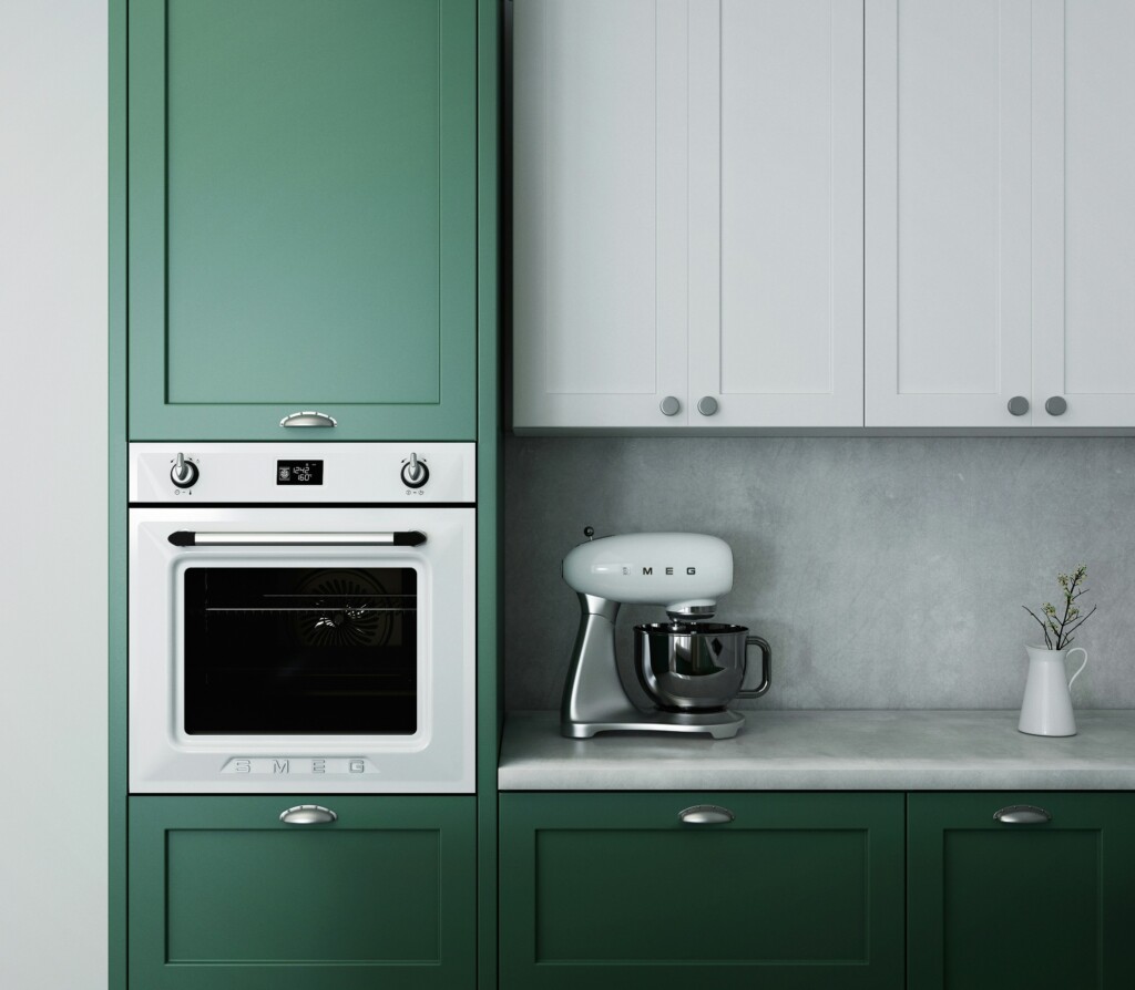 two-tone cabinet painting white and green in westield in