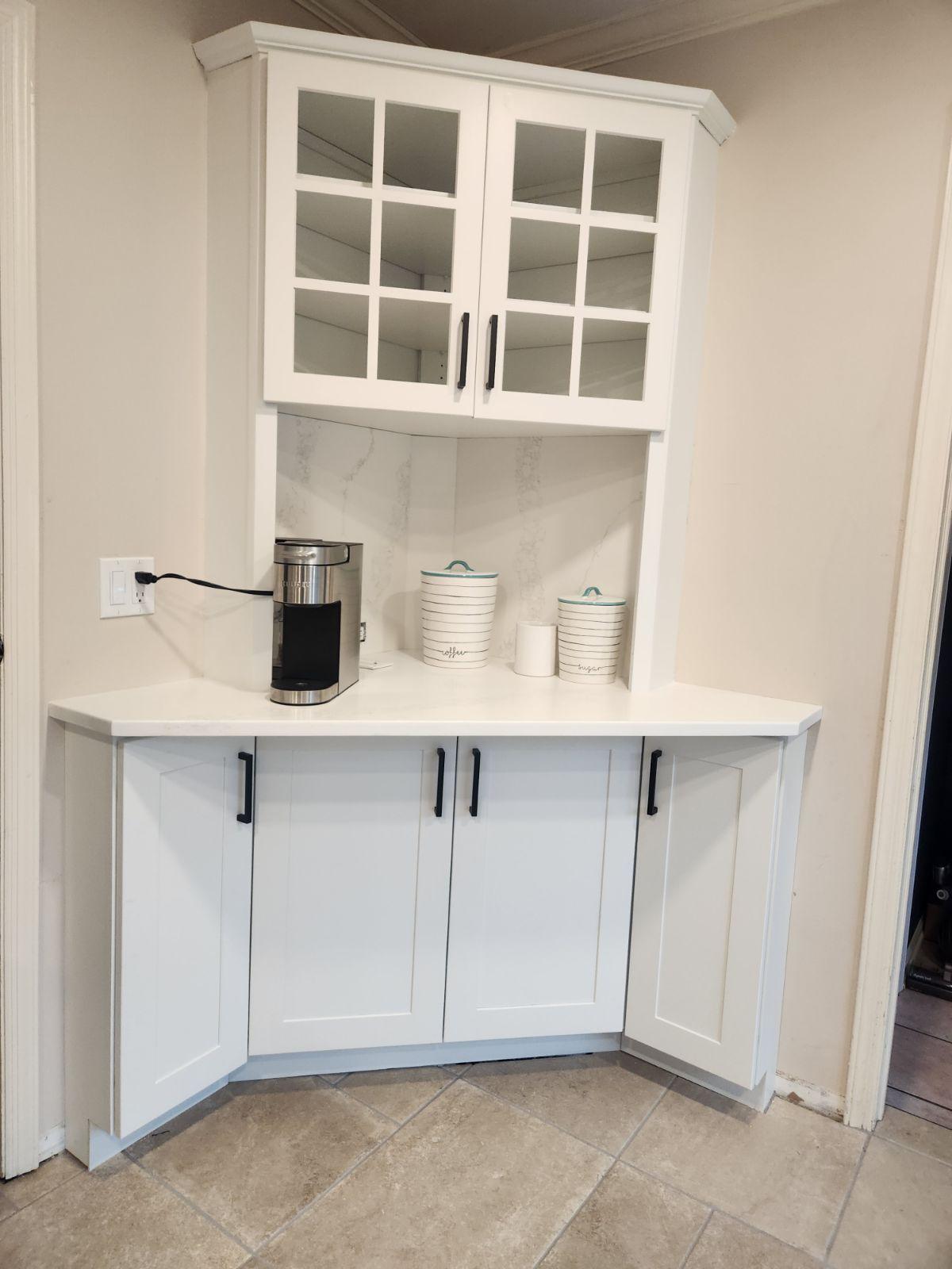 after remodeling corner cabinet in basking ridge