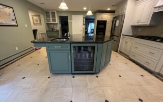 cabinet painting island green cabinets white