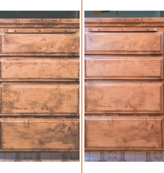 cabinet refinishing before and after