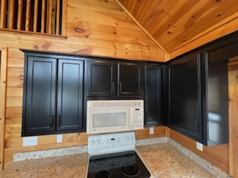 Black painted cabinets