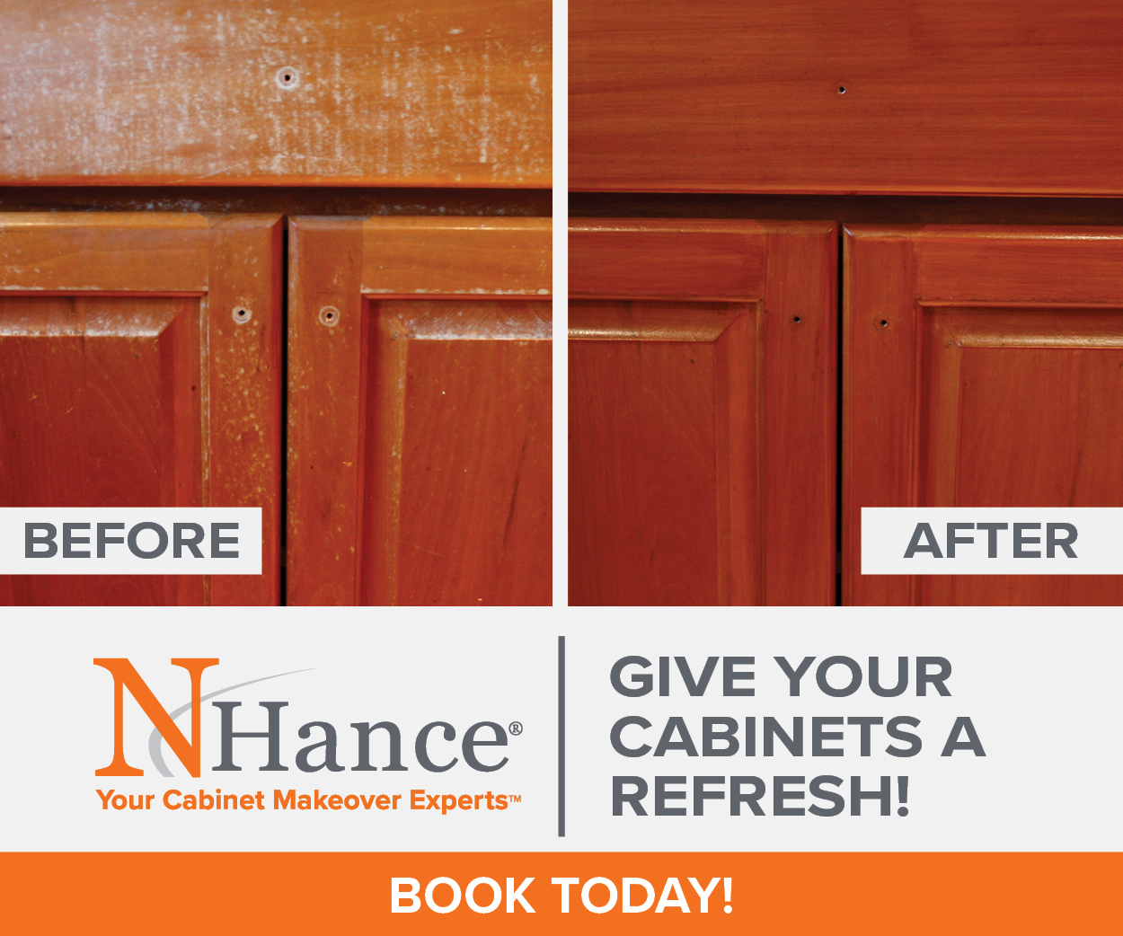 before and after cabinet refinishing 