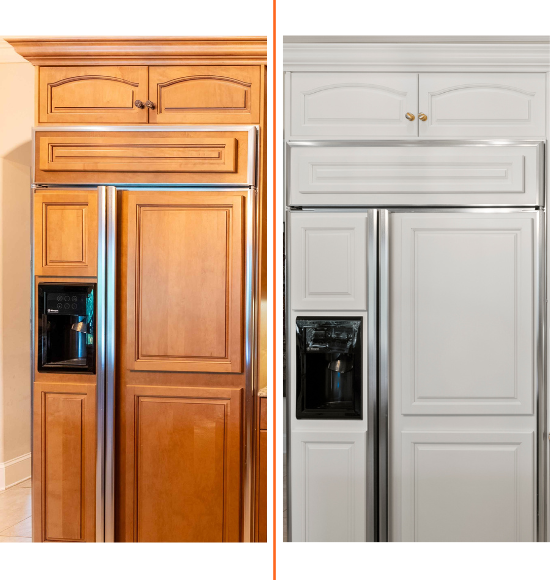 before and after cabinet painting