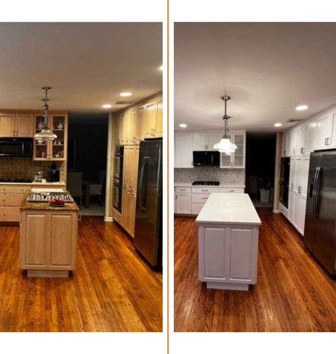 before and after cabinet painting