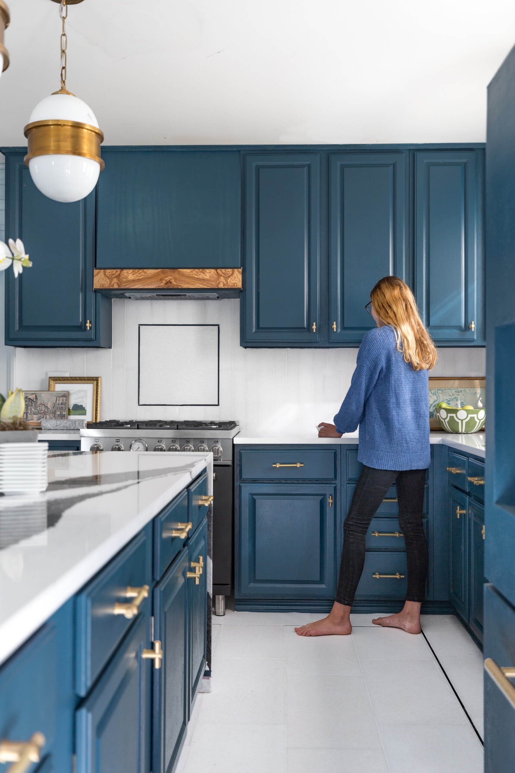 ocean blue cabinet painting in johns creek ga
