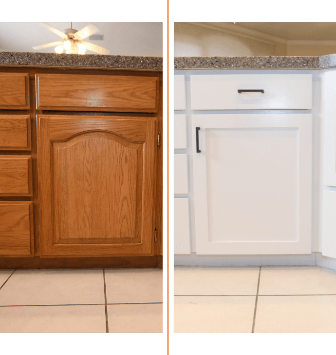 light brown to arctic white cabinet door replacement