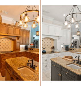 before and after cabinet painting