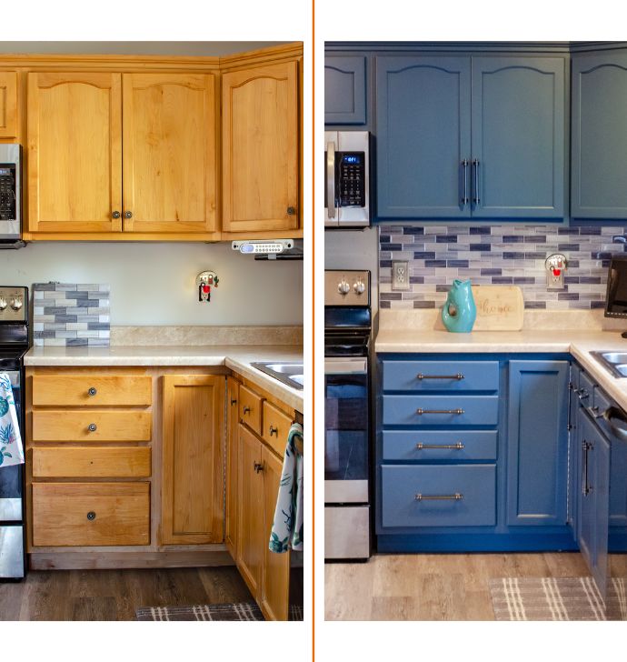 cabinet refinishing before and after in Spring House, PA
