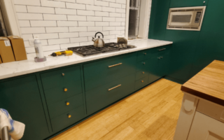 freshly painted kitchen cabinets in Chicago suburb home