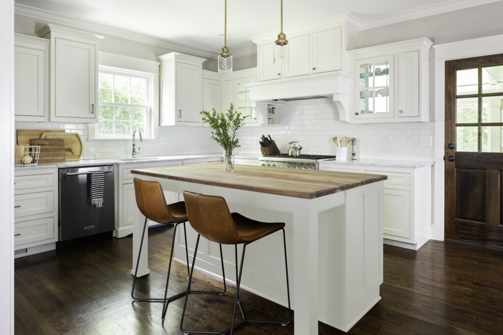 white painted cabinets