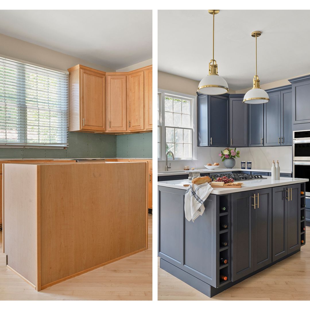 before and after cabinet door refacing in Spring House