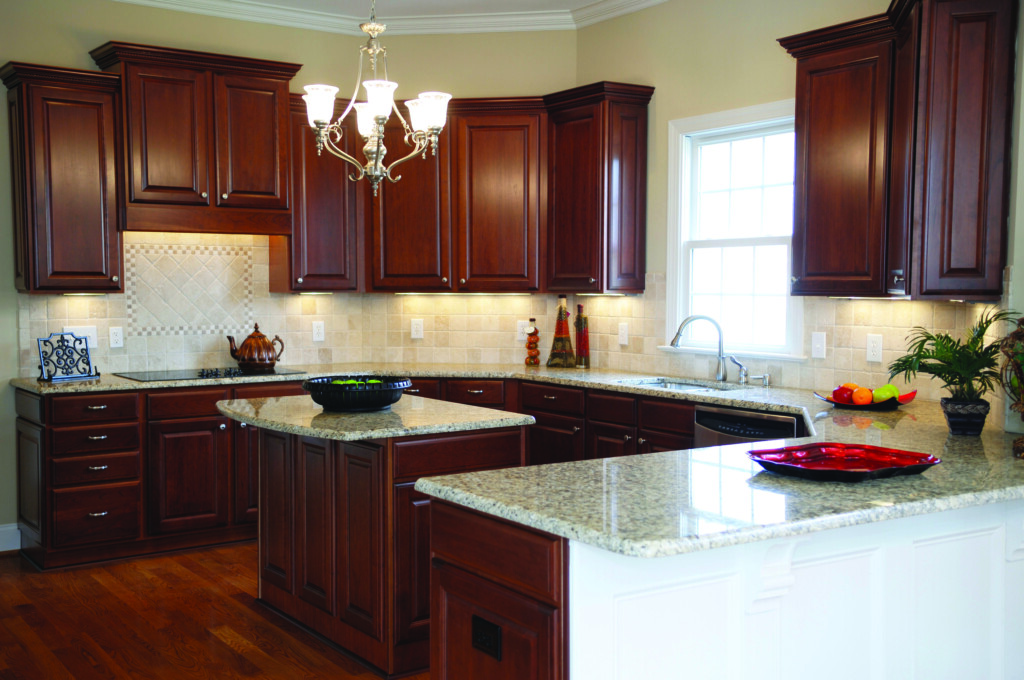 before cabinet color change