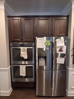 old worn down brown cabinets