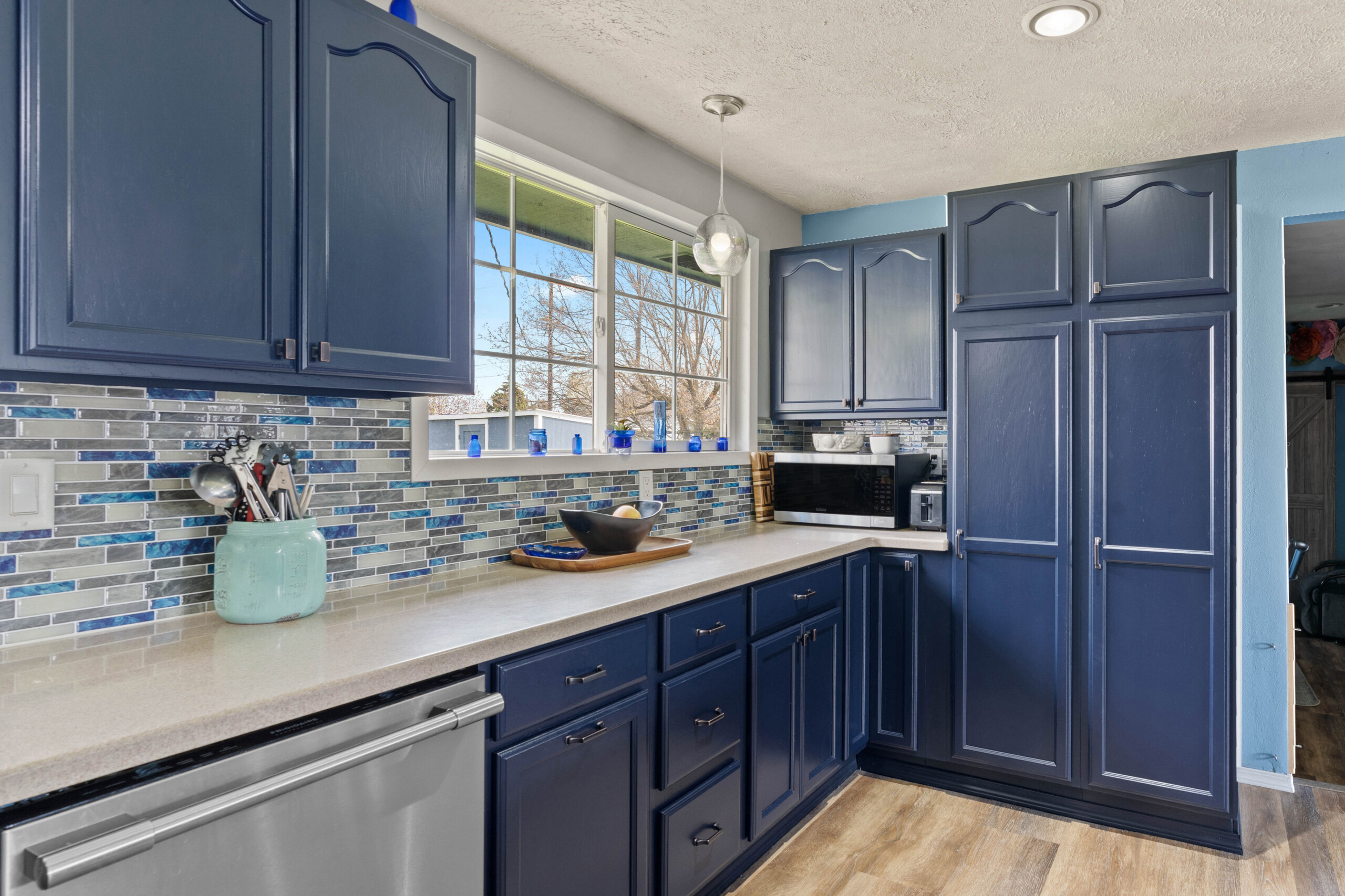 blue cabinet painting in west caldwell nj