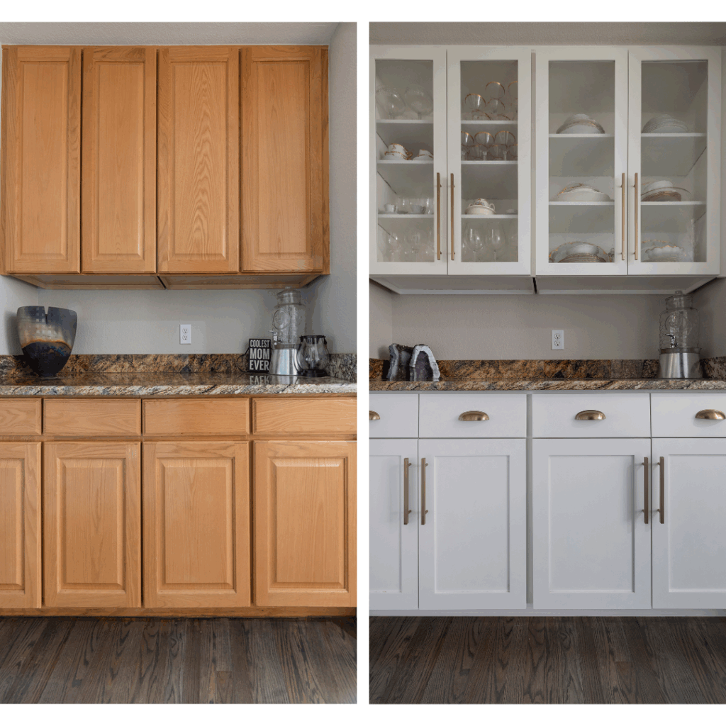 White Kitchen Cabinets cabinet refacing before and after