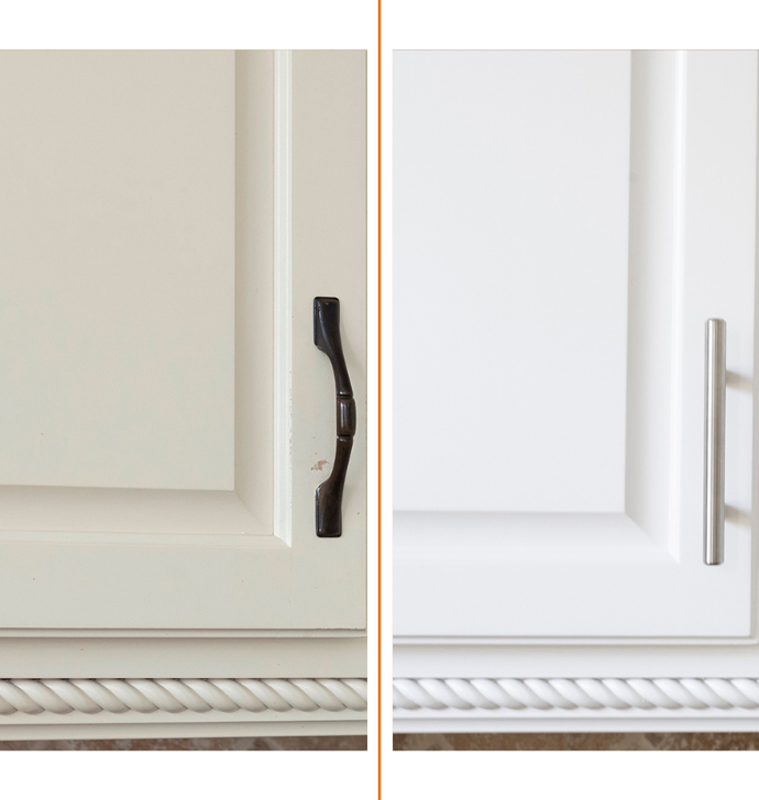 White-to-white cabinet refinishing in brentwood