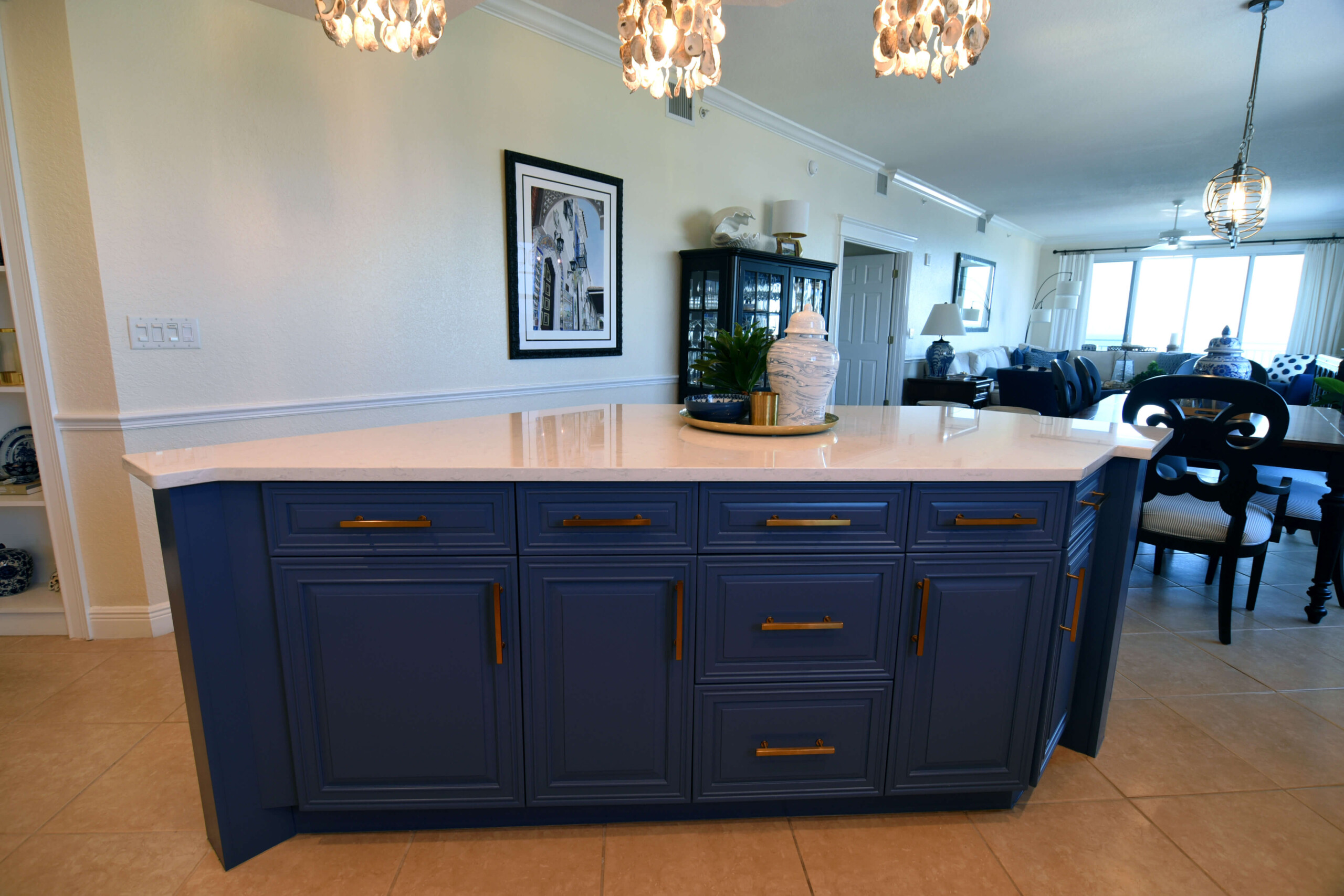 blue kitchen cabinets