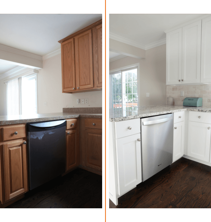 new before and after cabinets