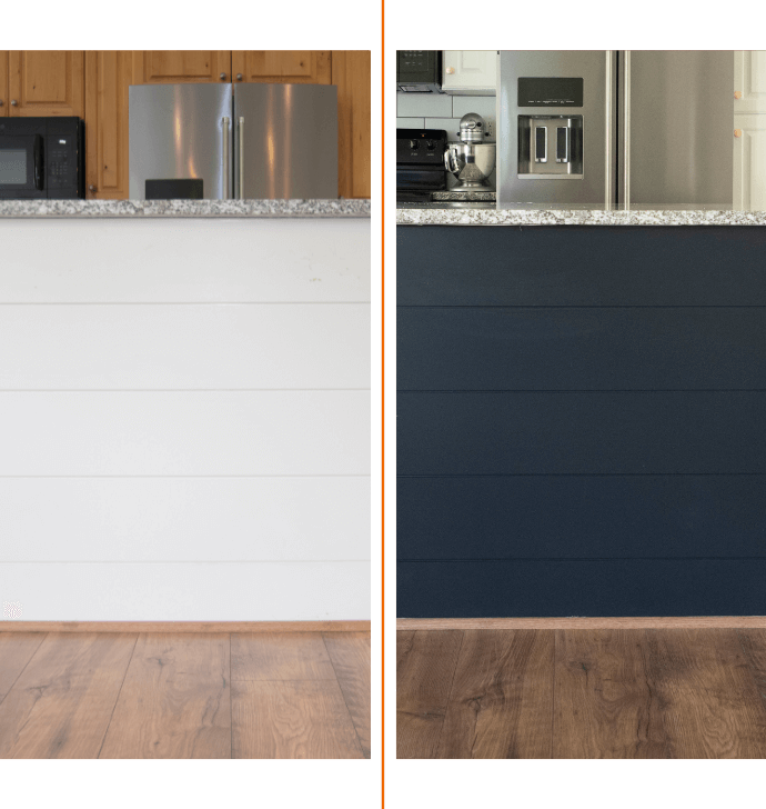 Beautiful White Kitchen cabinet painting before and after