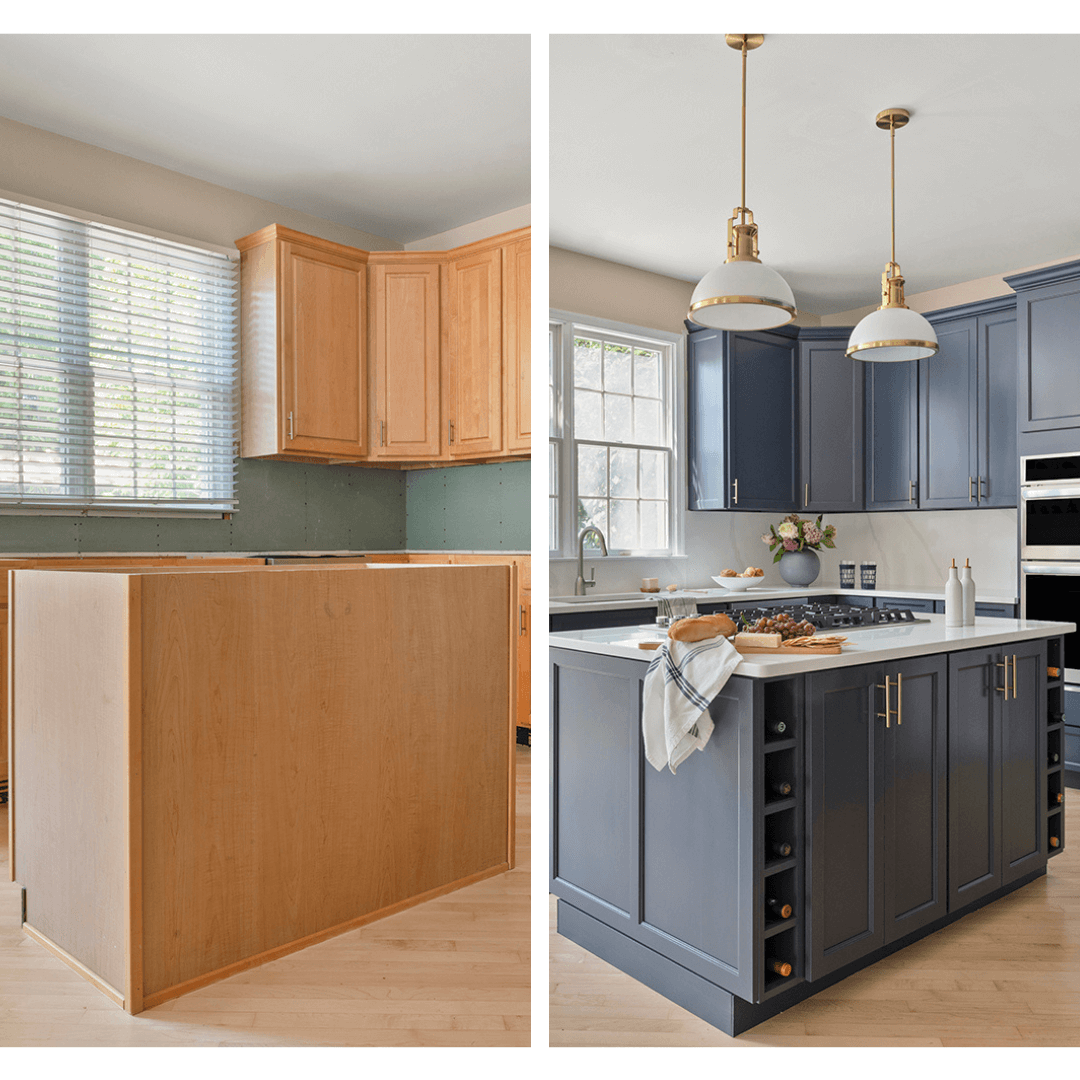 before and after cabinet painting results