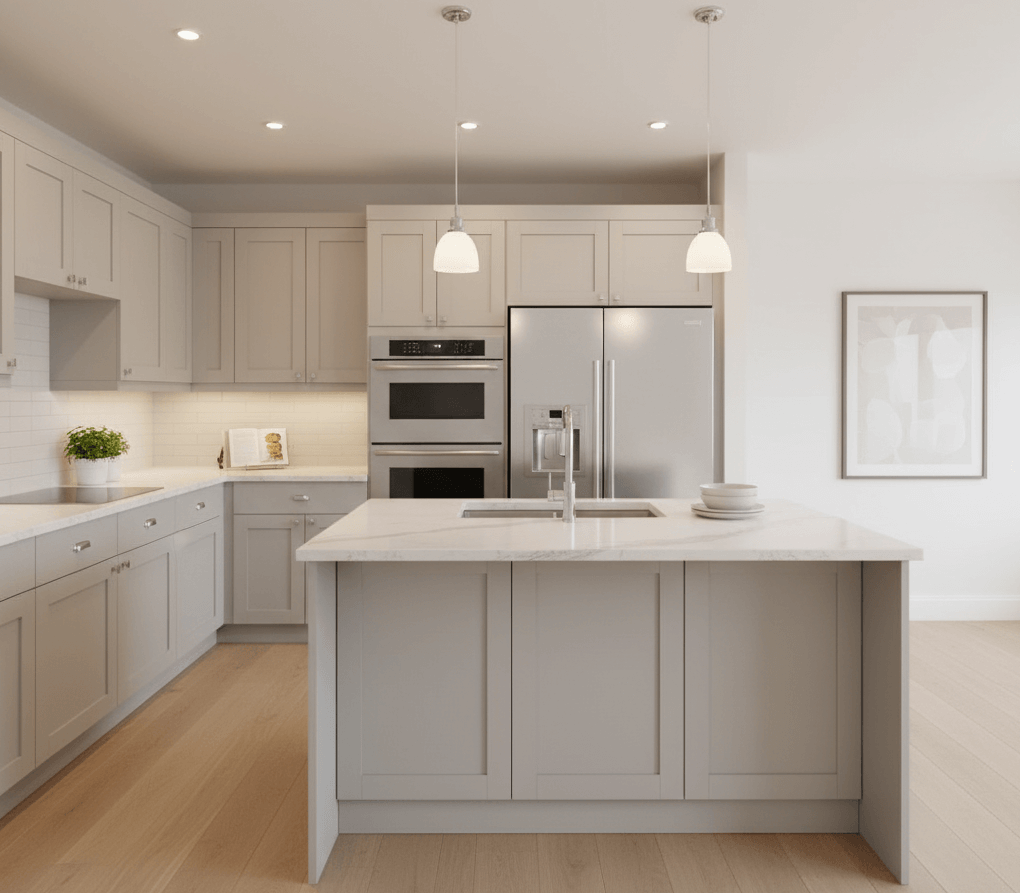 large kitchen after a cabinet remodel in mount pleasant
