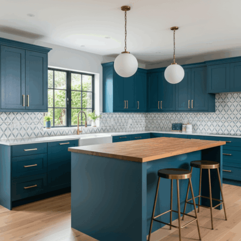 Kitchen after cabinet painting in Westminster CO