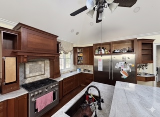 outdated and boring cabinets in a kitchen