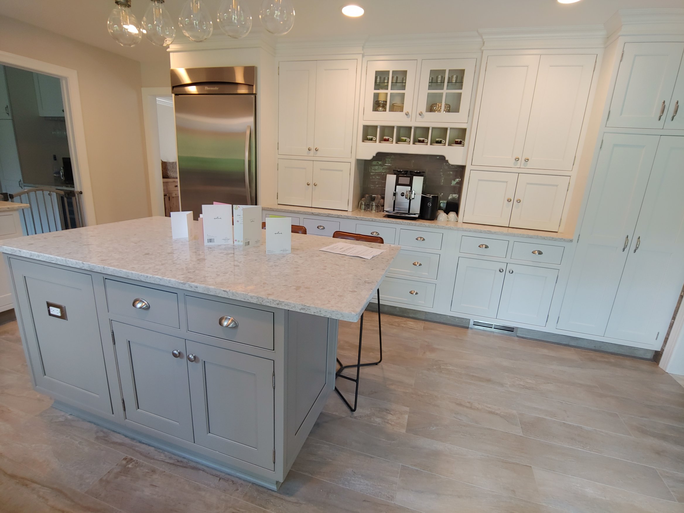 custom kitchen island designed and built by N-Hance of Northeast New Jersey