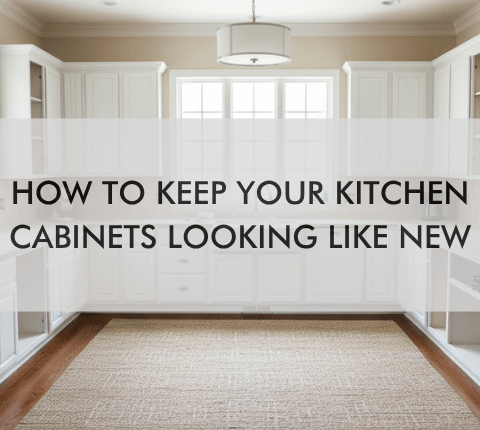 NH FW oct 25 large kitchen with text "How to Keep Your Kitchen Cabinets Looking Like New"