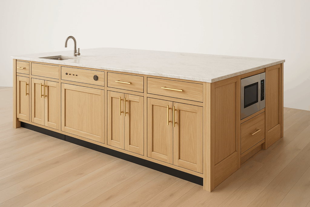 white oak kitchen island