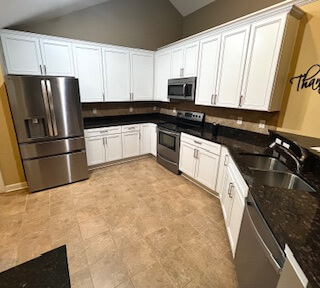 white cabinets after a refinishing