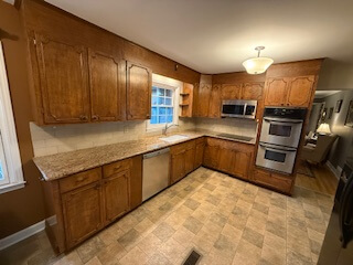 really old and worn out cabinets