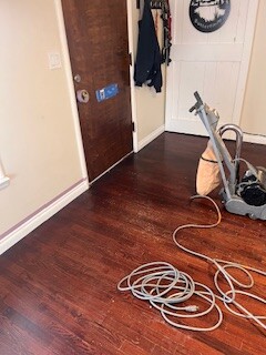 Before-wood floor refinishing