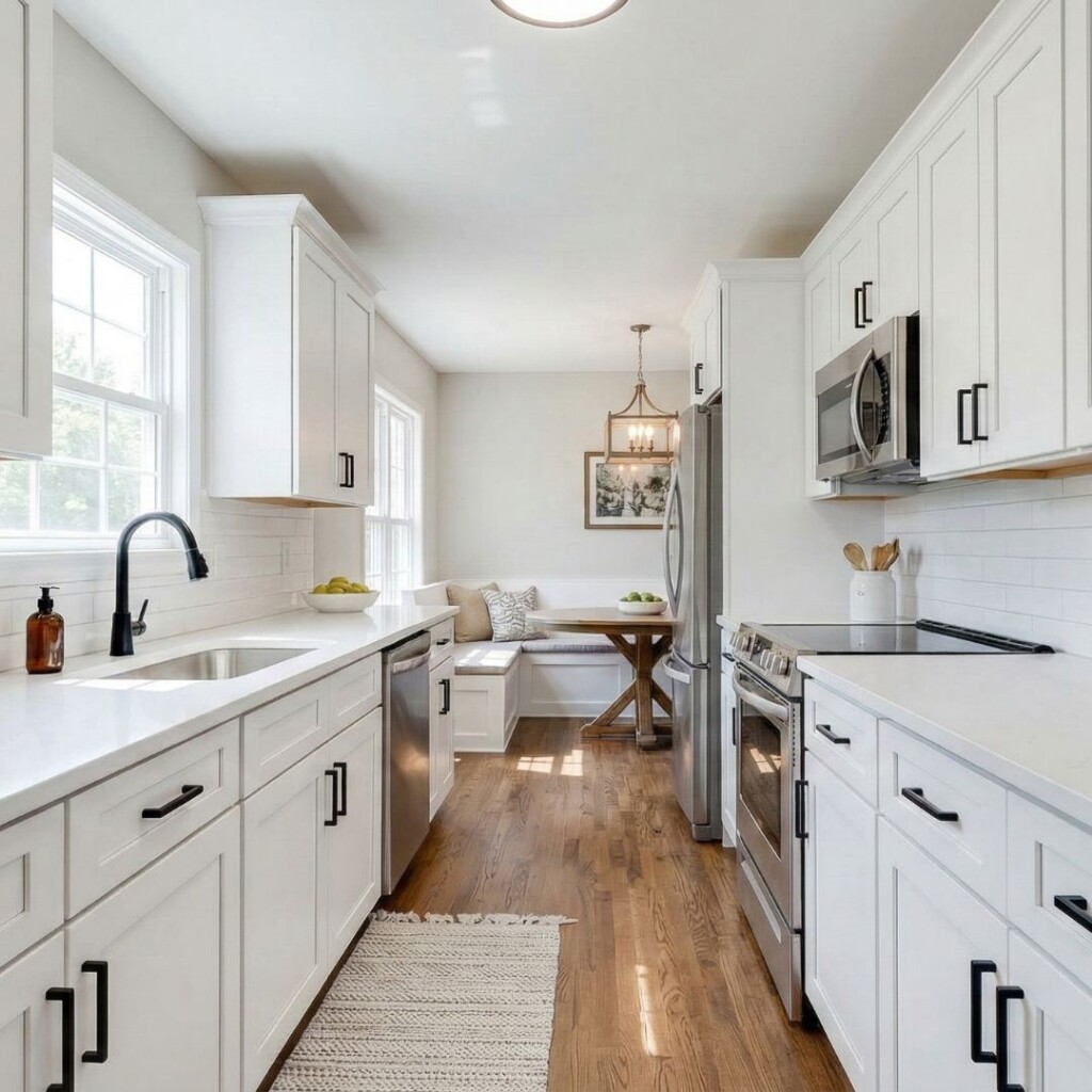 white updated kitchen cabinets
