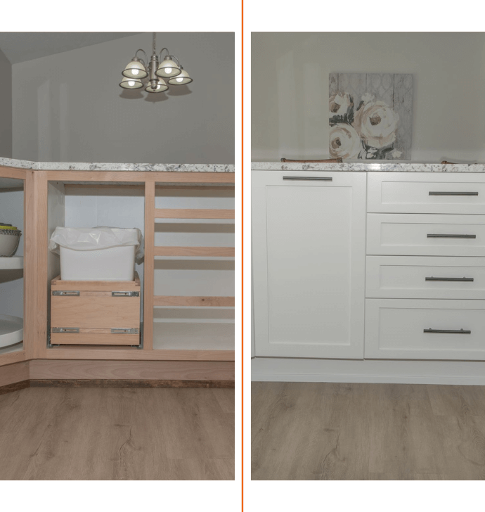 before and after a door and drawer replacement service